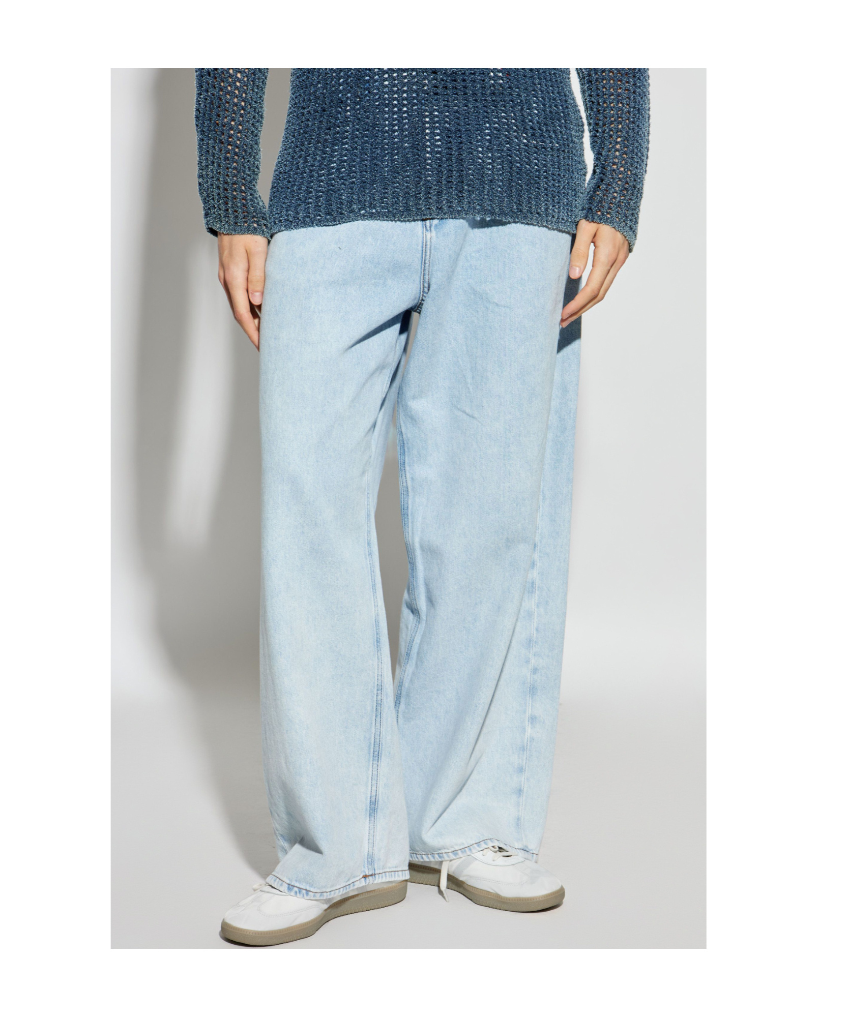 Diesel Light Wash Denim Jeans With Wide-leg Silhouette