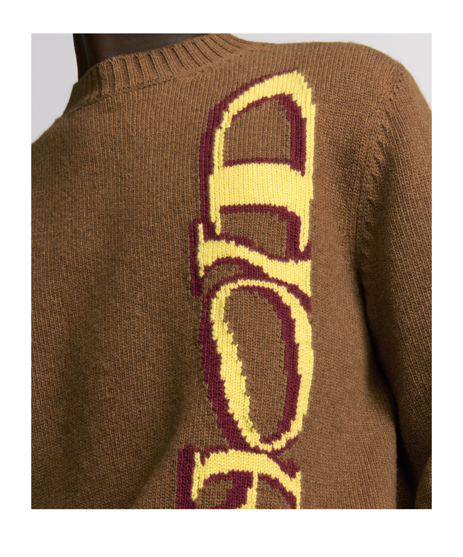 Dior Long-sleeved Wool Sweater In Brown