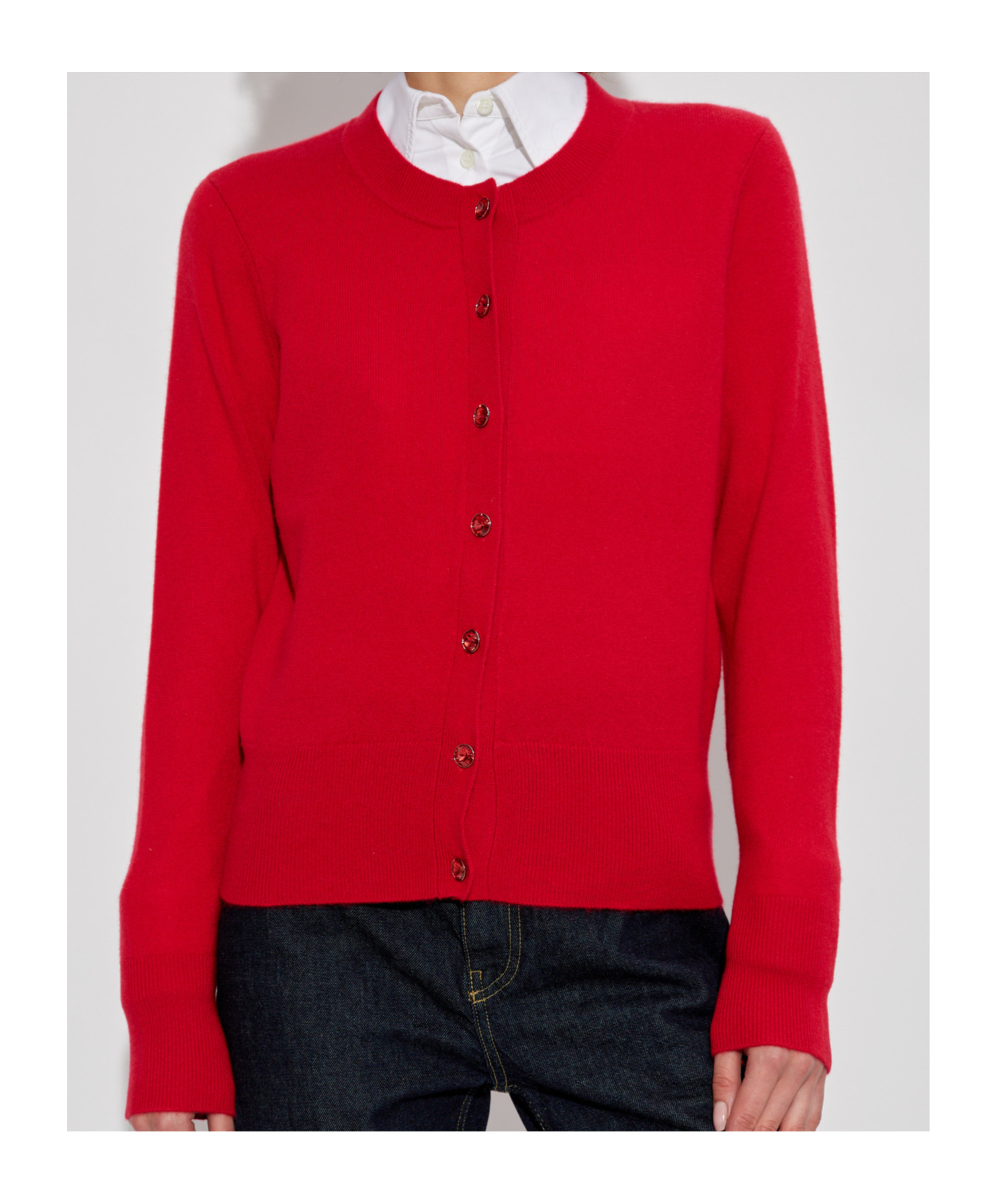 Shop Kate Spade Crew-neck Cashmere Cardigan In Red