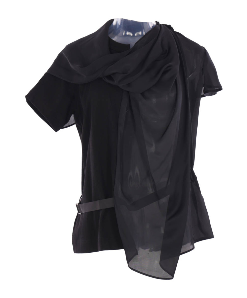 Sacai Short-sleeved Blouse In Black