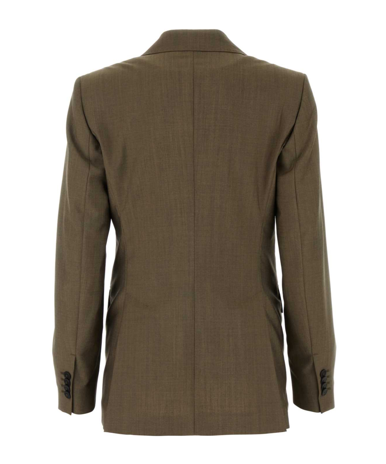 Max Mara Wool Blend Apice Blazer With Front Pockets In Green
