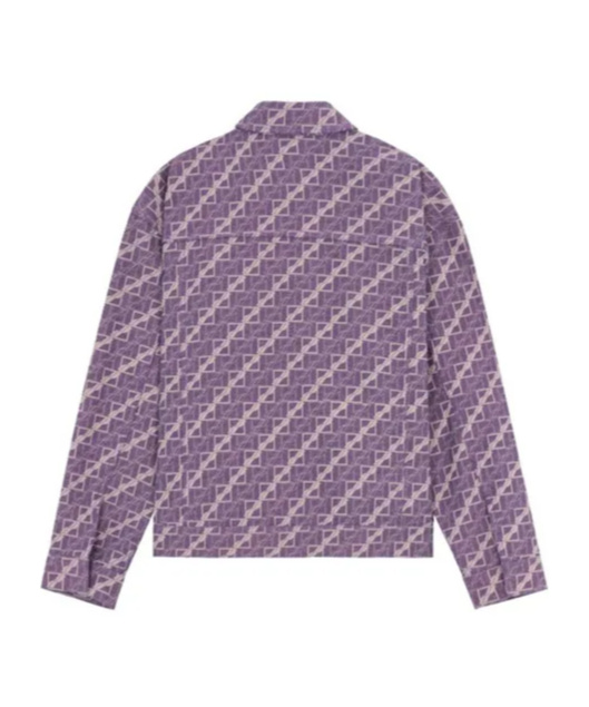 We11 Done Long-sleeved Denim Coat In Purple