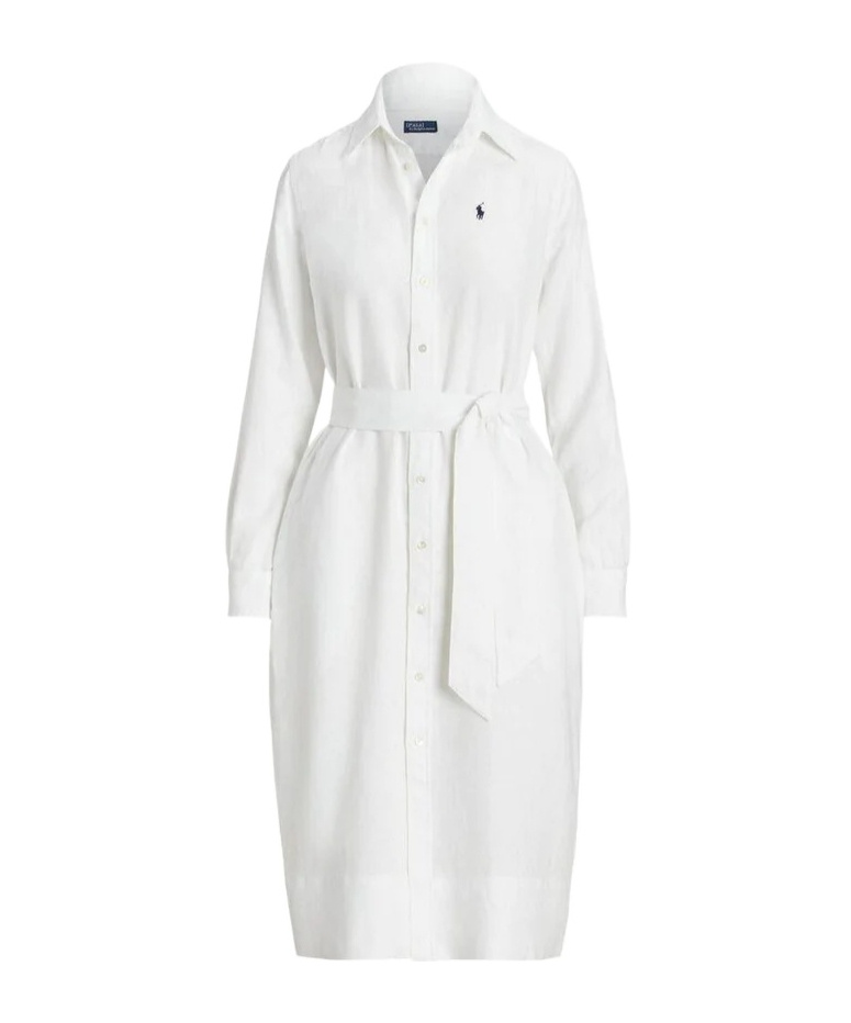 Polo Ralph Lauren Logo-embroidered Linen Shirtdress