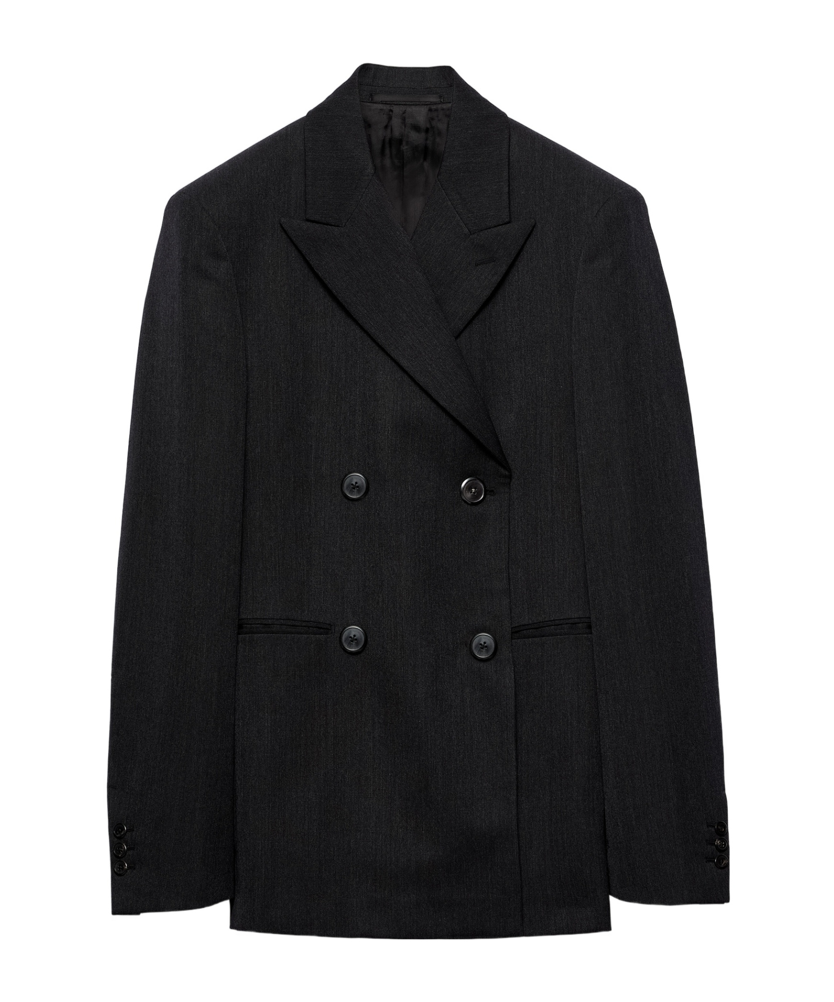 Prada Double-breasted Gabardine Jacket In Gray