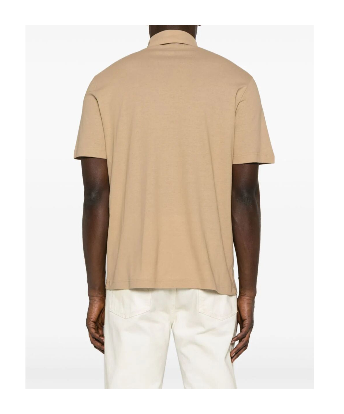 Herno Short-sleeve Cotton Polo Shirt In Neutral