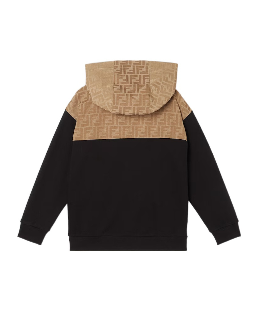 Fendi Black Jersey Baby Sweatshirt With Logo In Black