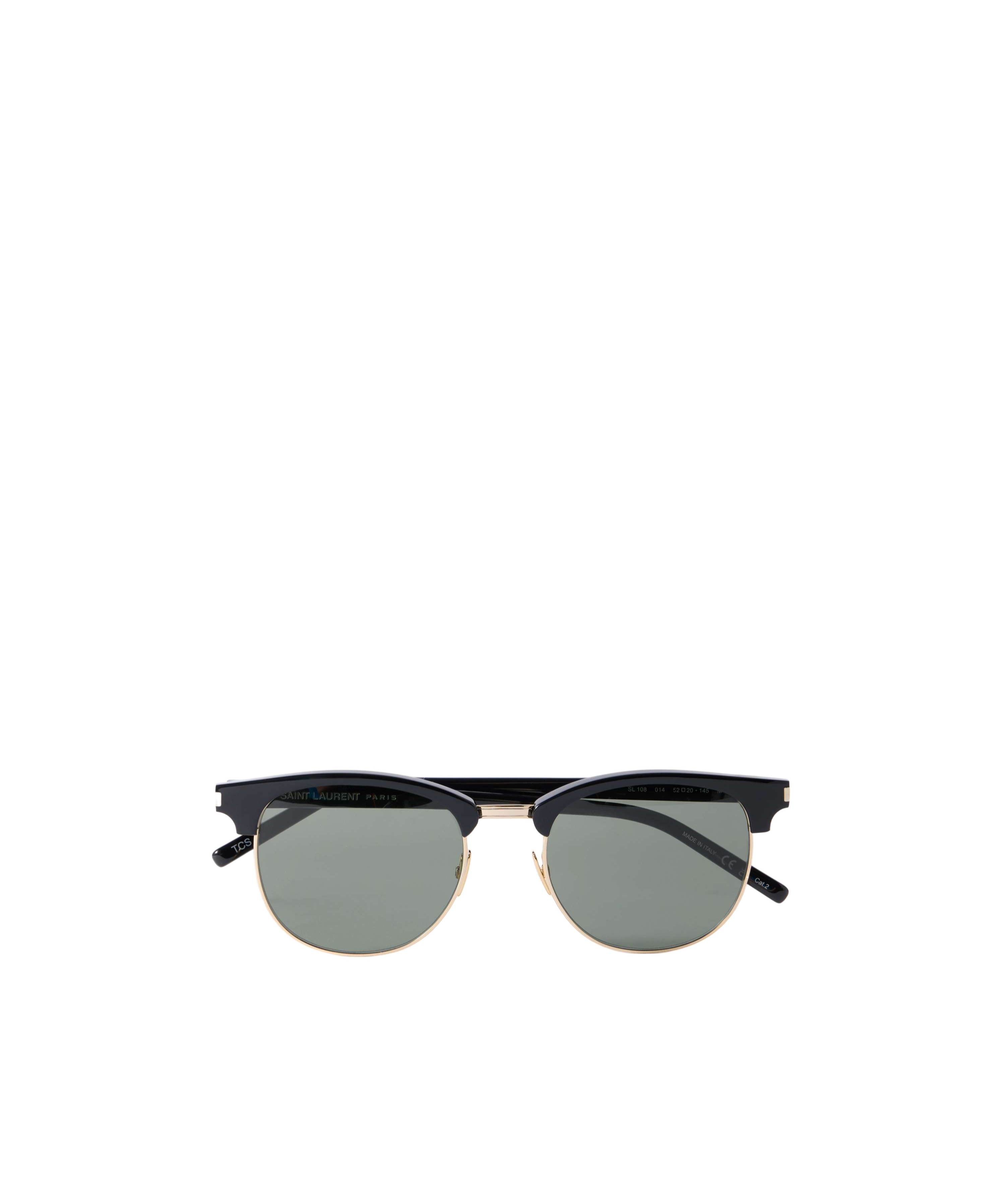 Saint Laurent Logo Sunglasses In Gray