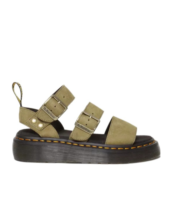 Dr. Martens' Khaki Gryphon Quad Sandals In Black