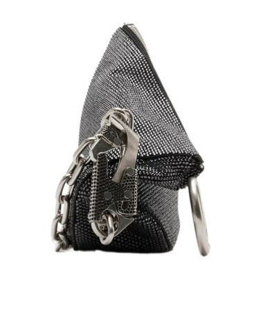Burberry Woman Black Leather Knight Medium Shoulder Bag In Black