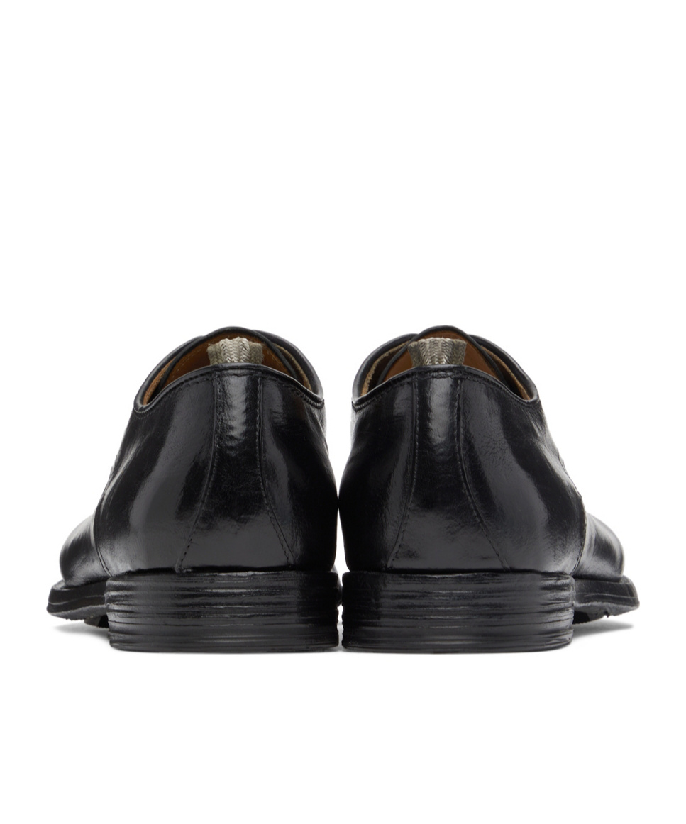 Officine Creative Concrete Leather Derby Shoes In Black