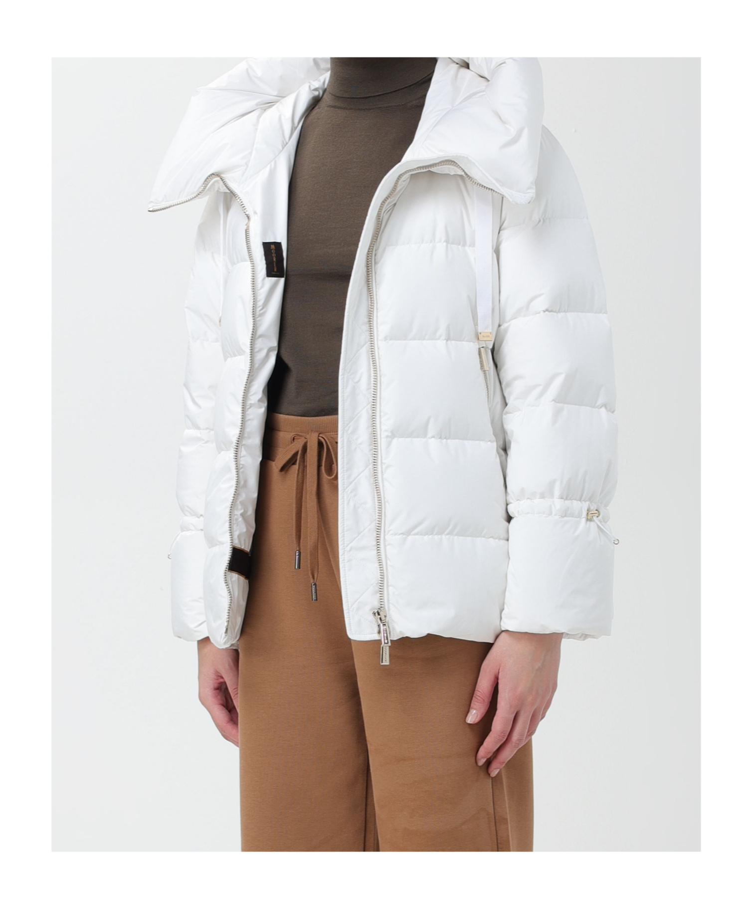 Moorer Long Sleeve Down Jacket In White