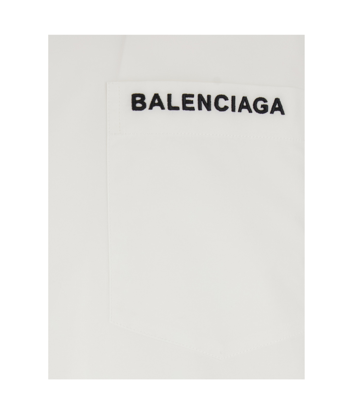 Balenciaga White Shirt With Logo Lettering On The Front And Logo Patch On The Sleeve In Cotton Man In White