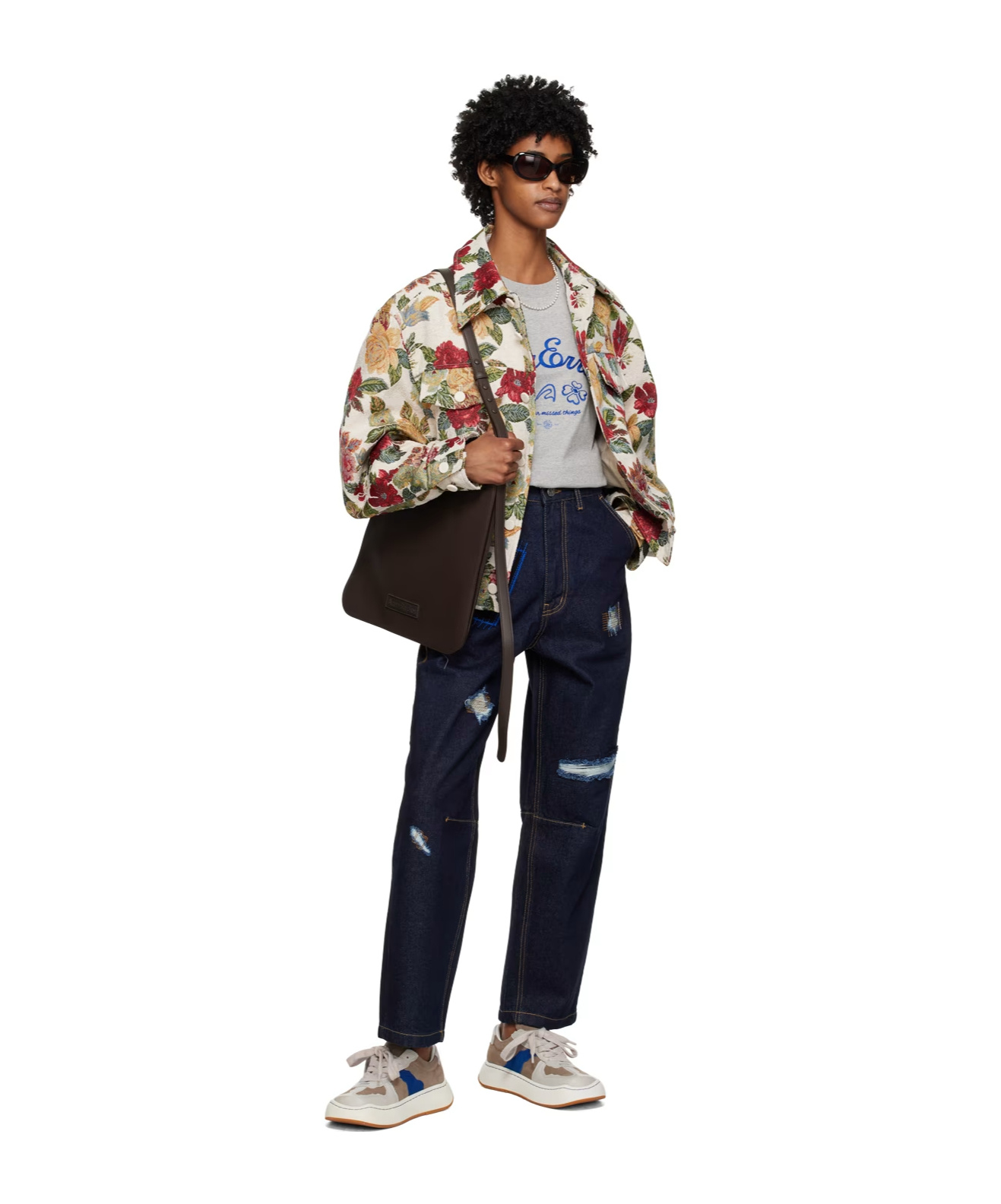 Ader Error Floral Pattern Lapel Casual Jacket In Multicolor