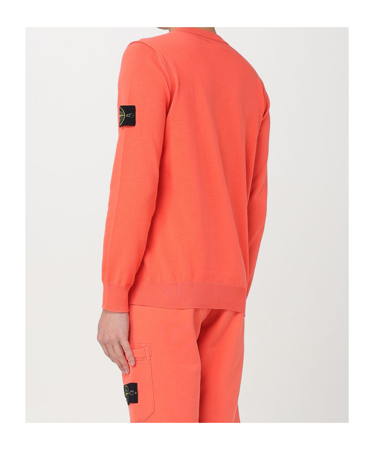 Stone Island Men's Sunset Orange Wool Jumper Sweater In Orange