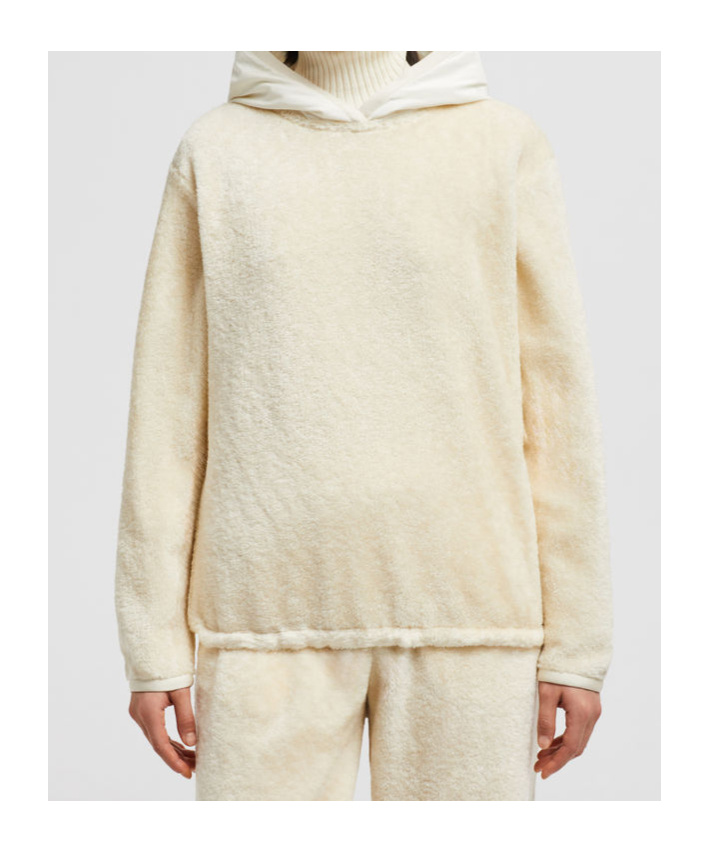 Moncler Fleece Hoodie In White