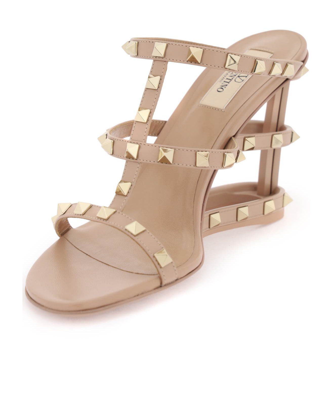 VALENTINO GARAVANI ROCKSTUD OPEN TOE HIGH HEELED SANDALS