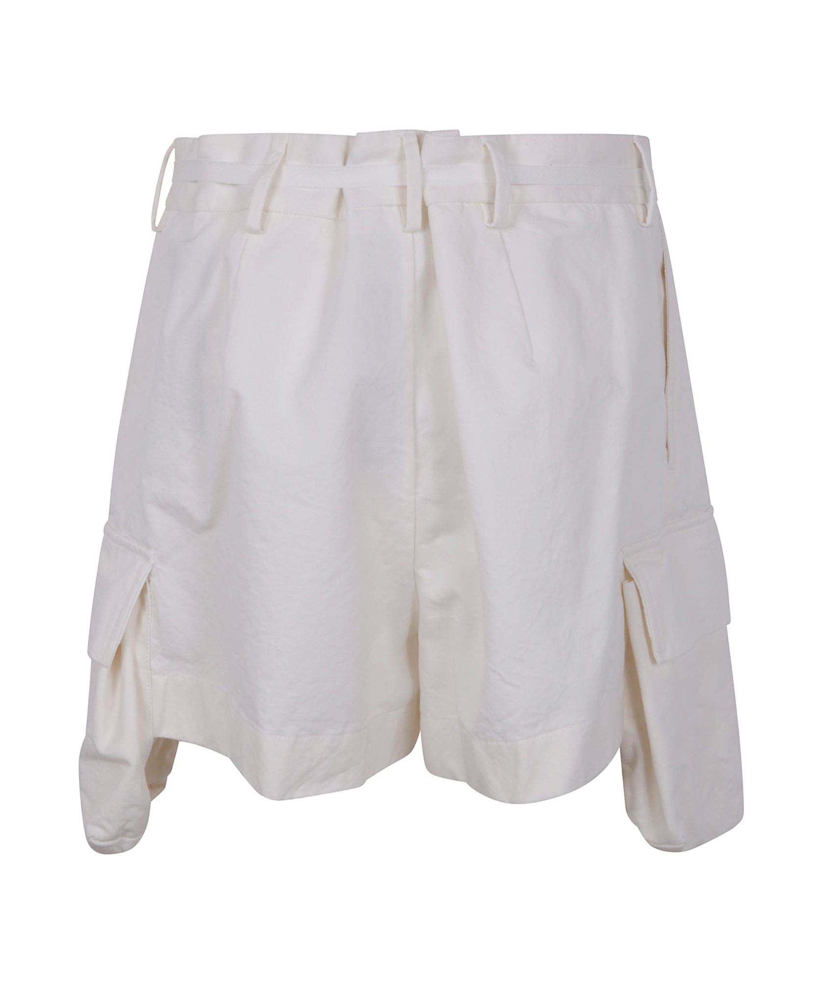 Ann Demeulemeester Women Nadina Cargo Shorts Natural Wash Cotton In White