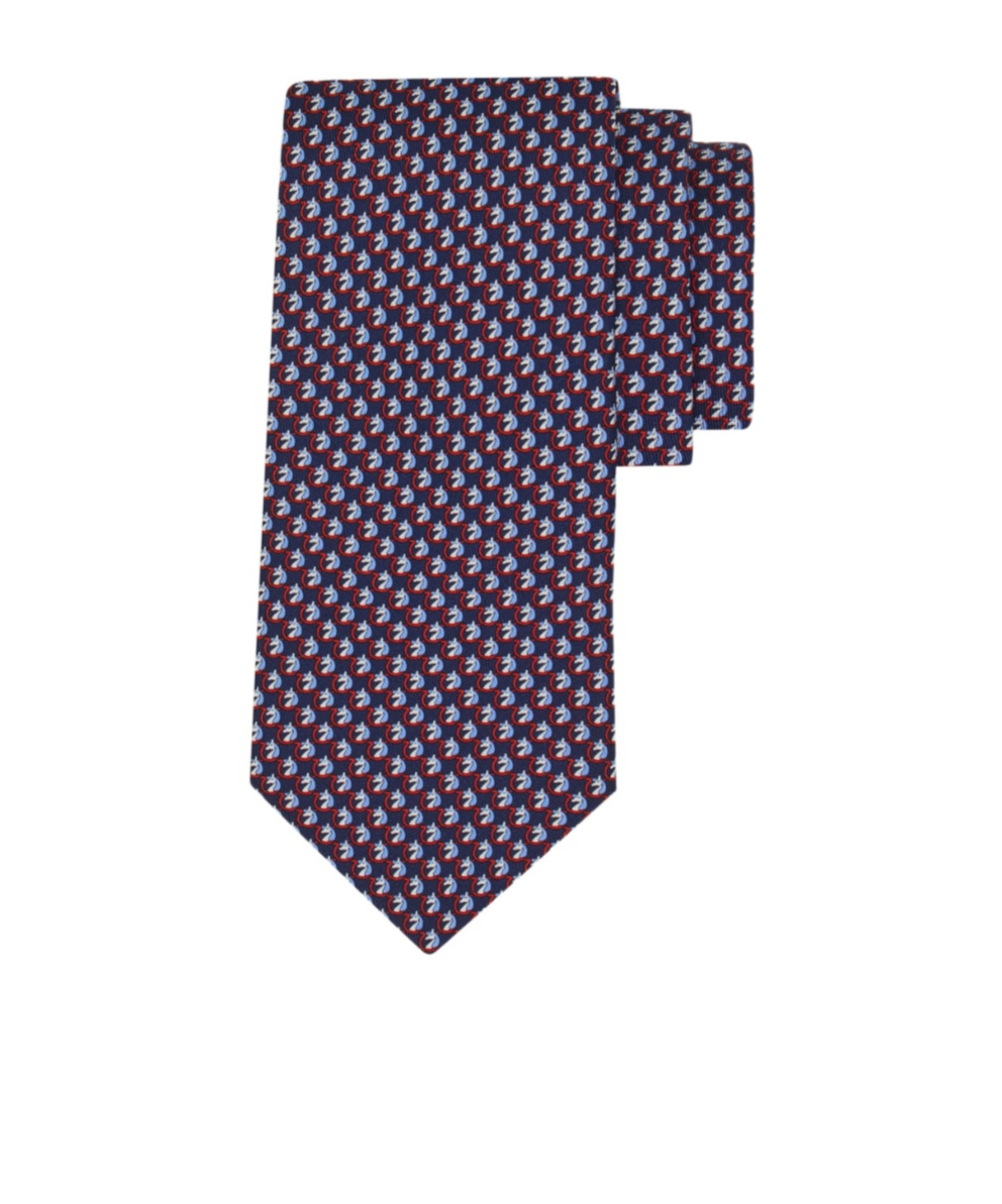 Ferragamo Pegasus Print Silk Tie In Multi