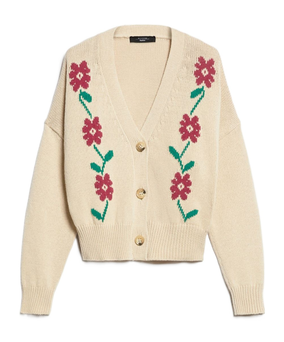 Weekend Max Mara Cardigan With Inlaid Details In Nude