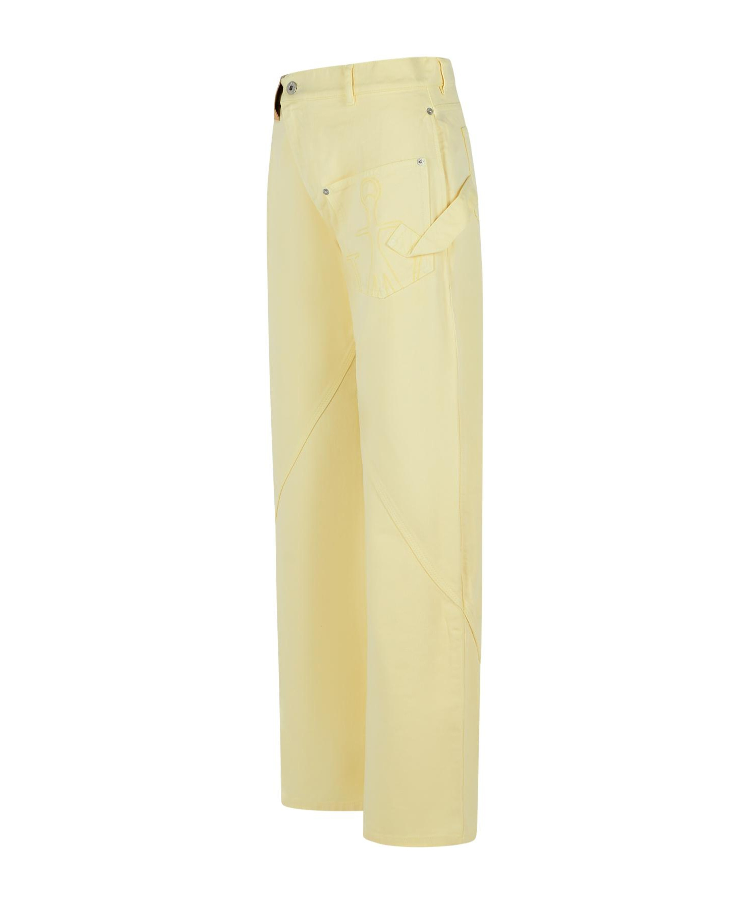 Jw Anderson J. W. Anderson Workwear' Cotton Pants With Yellow Twisted Leg In Yellow