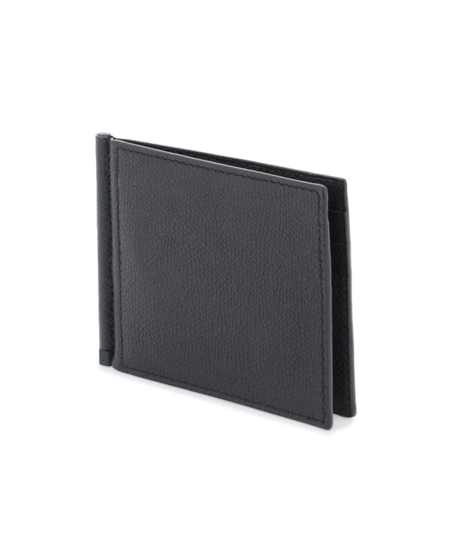 Valextra Compact Grip Wallet In Black