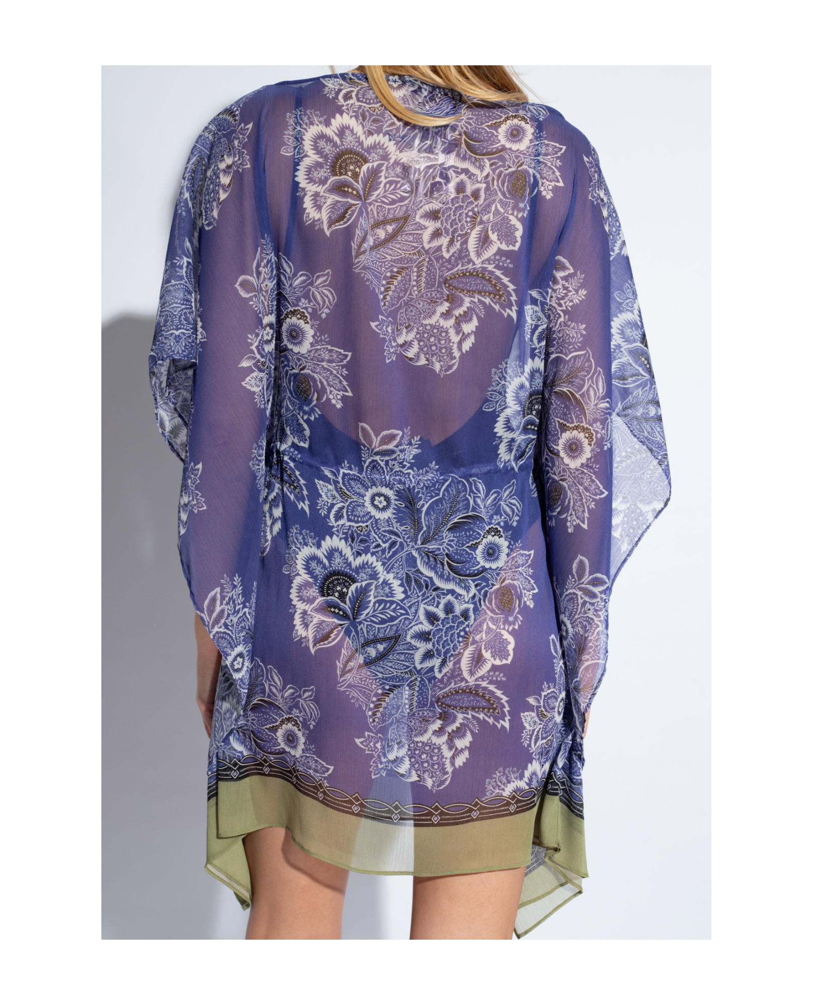ETRO ETRO FLORAL PRINTED SEMI-SHEER KAFTAN DRESS