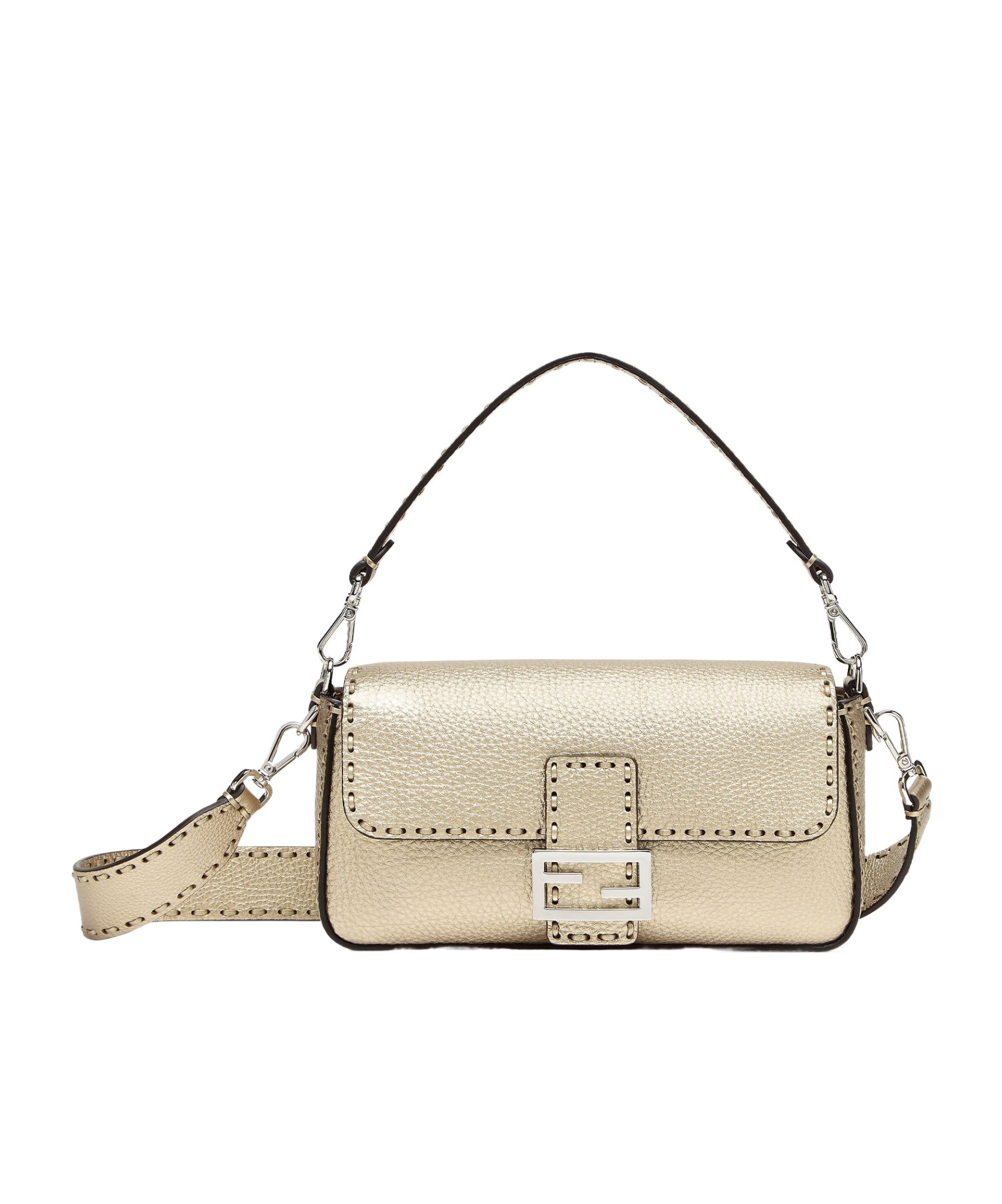 Fendi Women Champagne-coloured Medium Baguette Bag In Nude