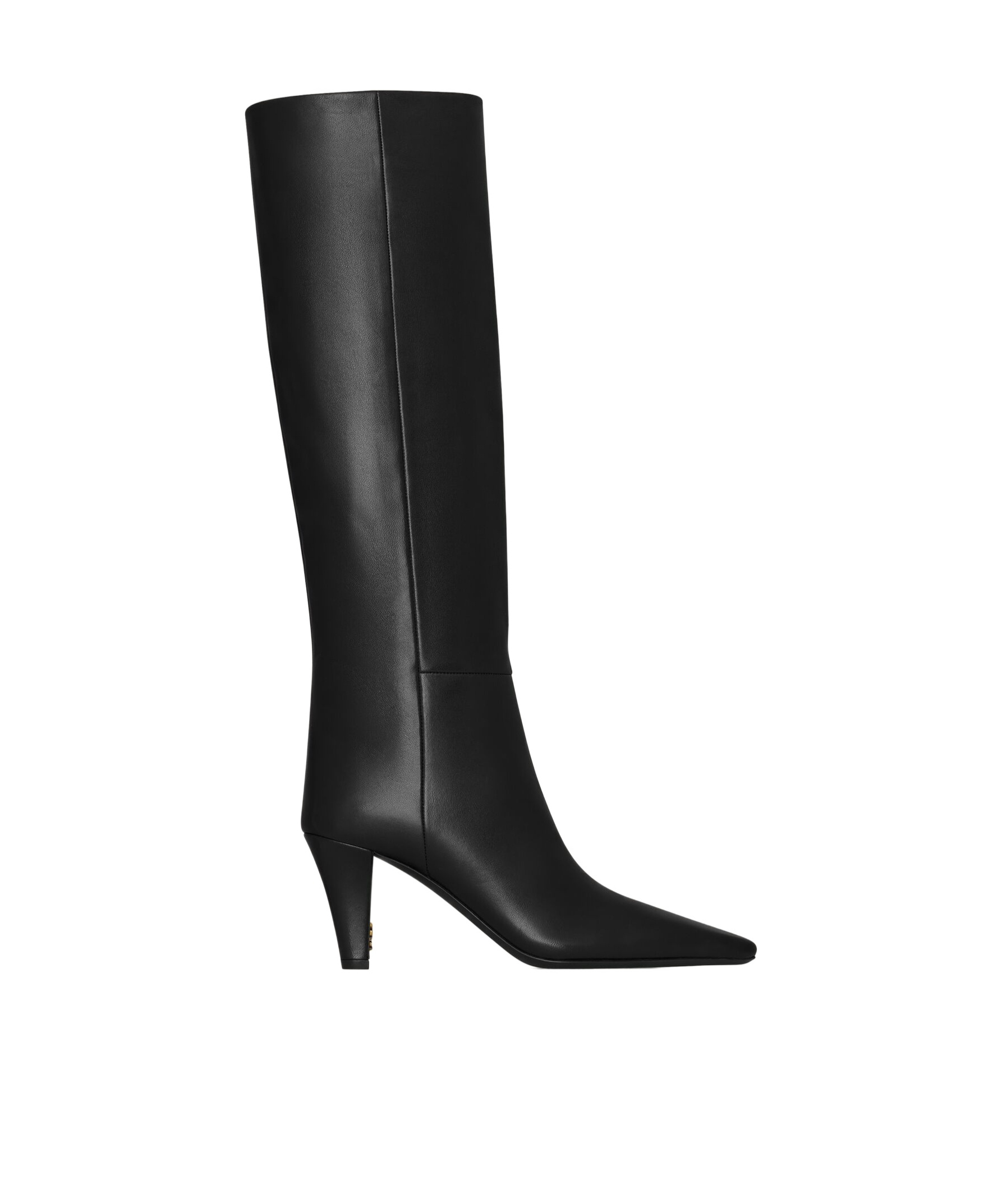 Saint Laurent Jill Calfskin Knee Boots In Black