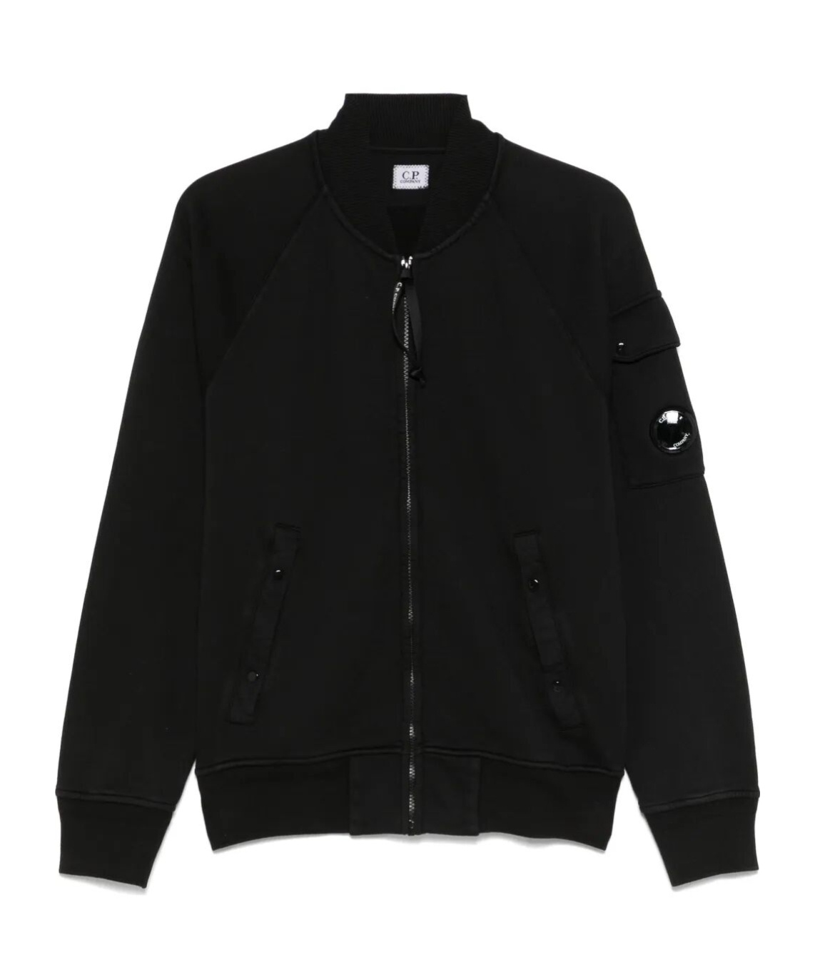 C.p. Company Zip-up Cotton Sweatshirt In Black