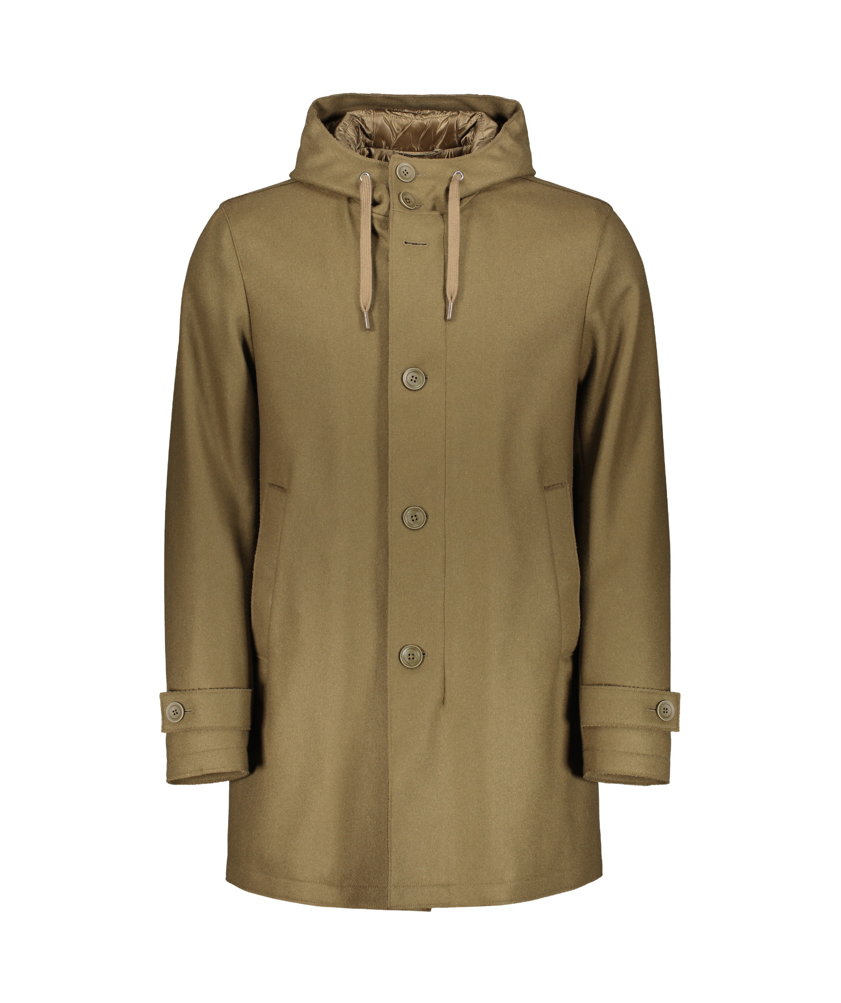 Herno Thick Woolen Cotton Coat In Multi