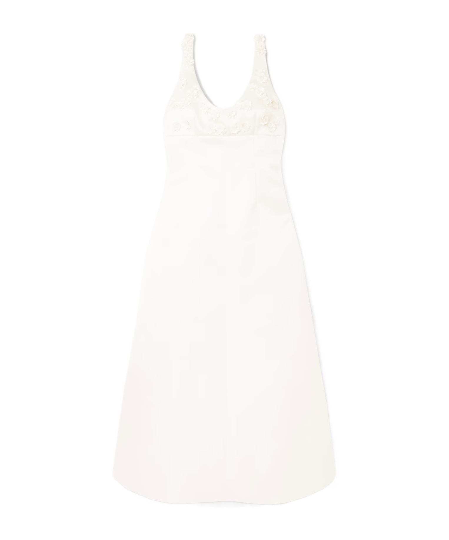 Emilia Wickstead Abella Embellished Mikado Midi Dress In Neutral