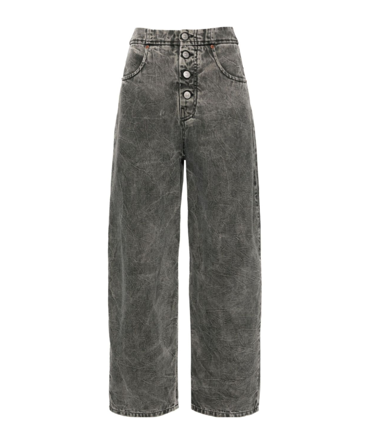 Mm6 Maison Margiela Grey Jeans With 5 Pockets And Contrast Stitching In Black