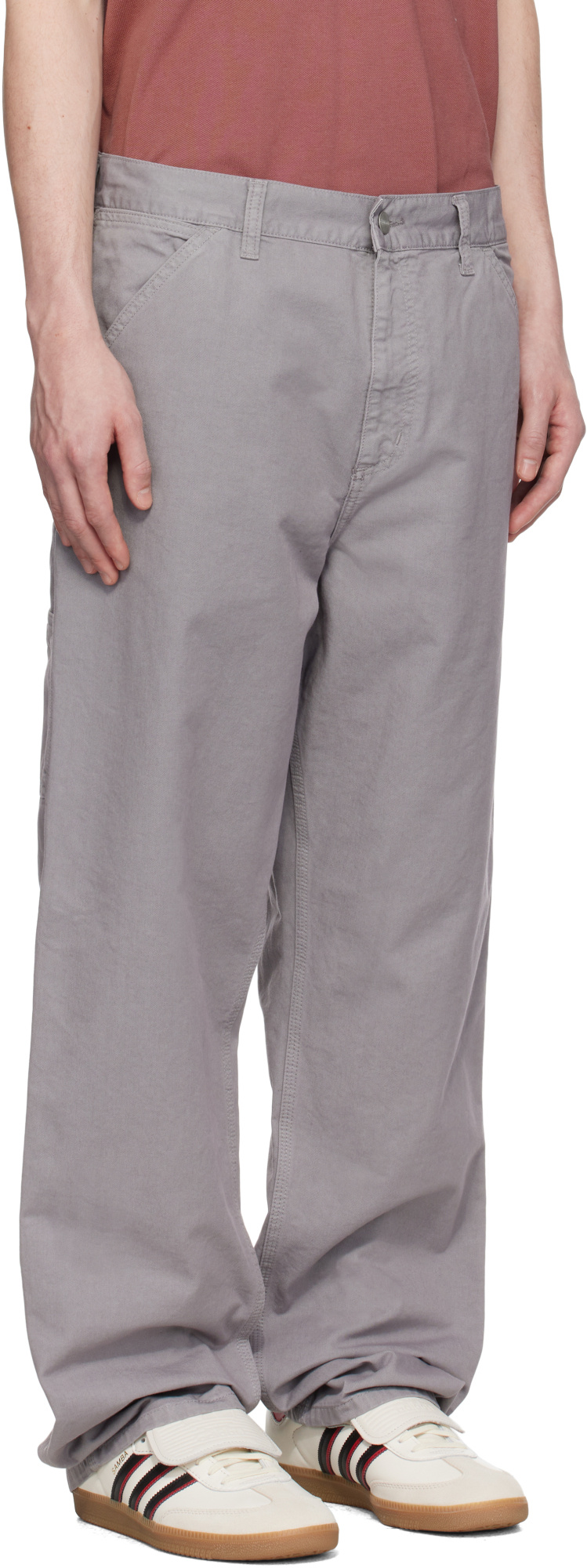 Carhartt Pants With Belt Loops And Pockets In Gray