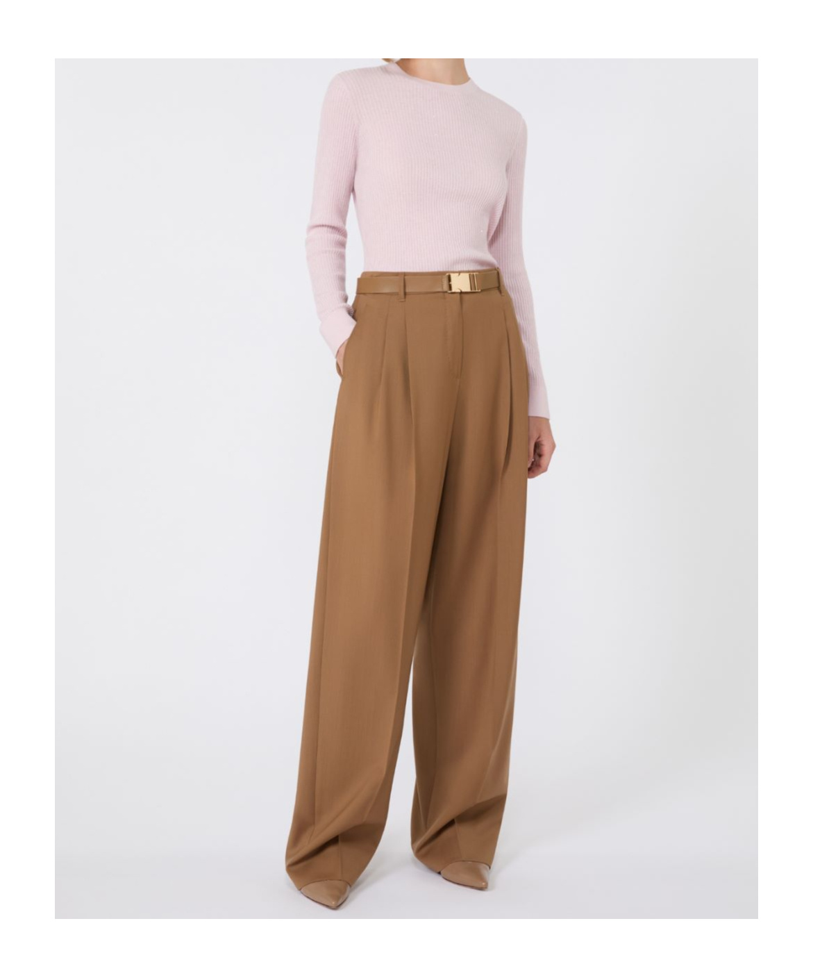 Max Mara Sequinned Wool And Silk Sweater In Pink