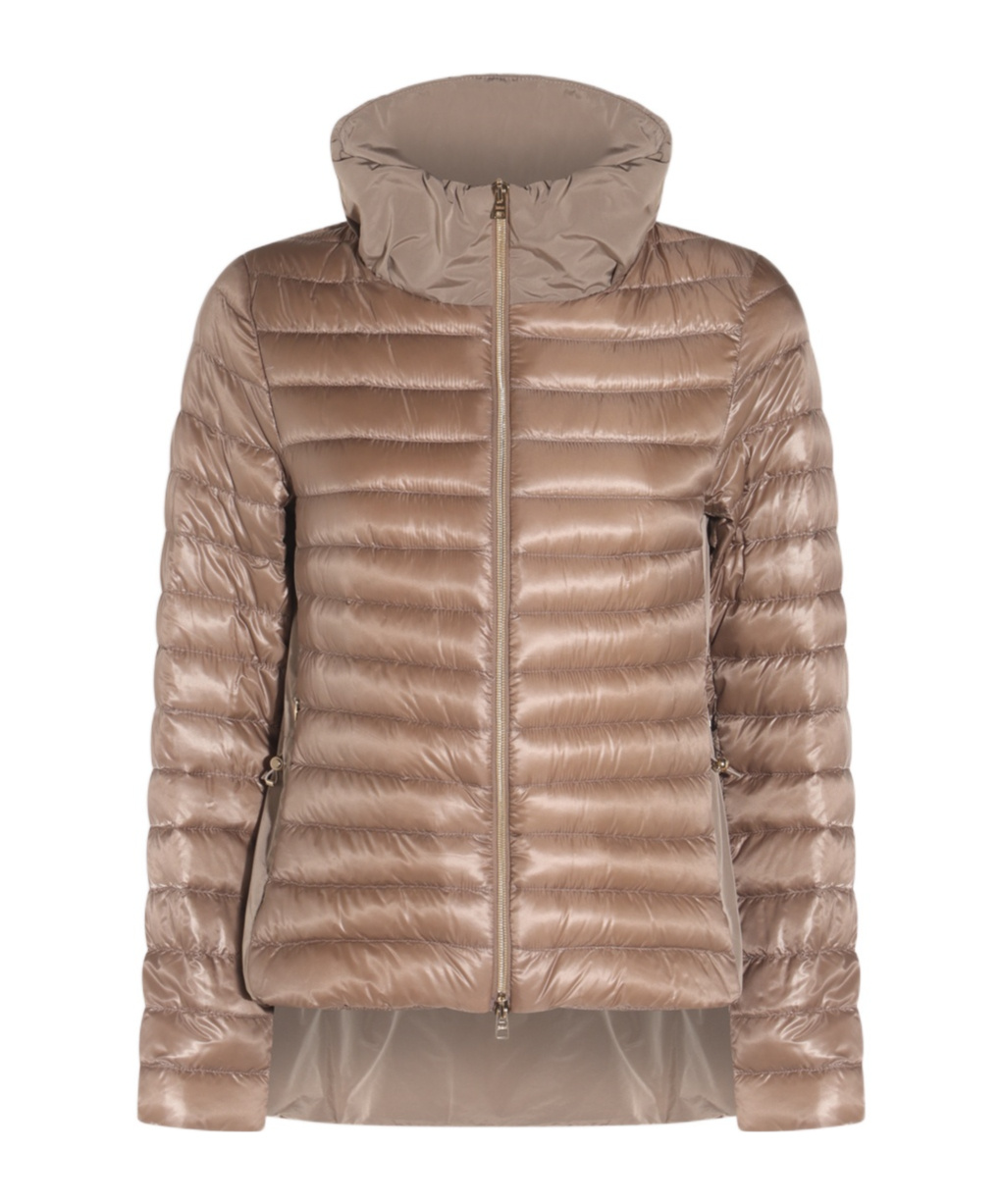 Herno Padded Jackets With Hood And Elastic Cuffs In Nude