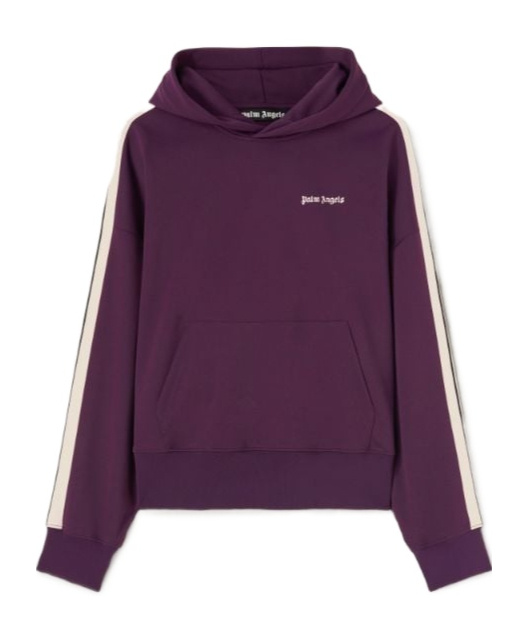 Palm Angels Boxy Sweatshirt With Stripes In Purple