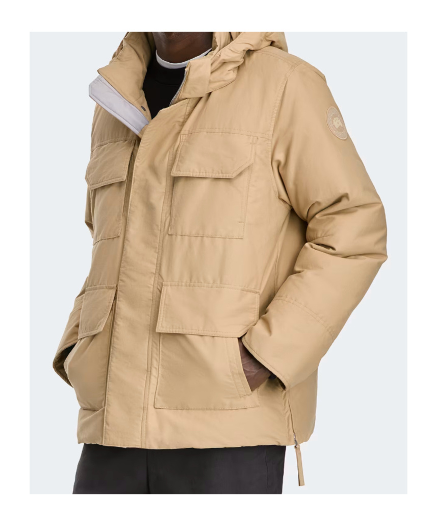 Canada Goose Hooded Pocketed Padded Jacket In Neutral