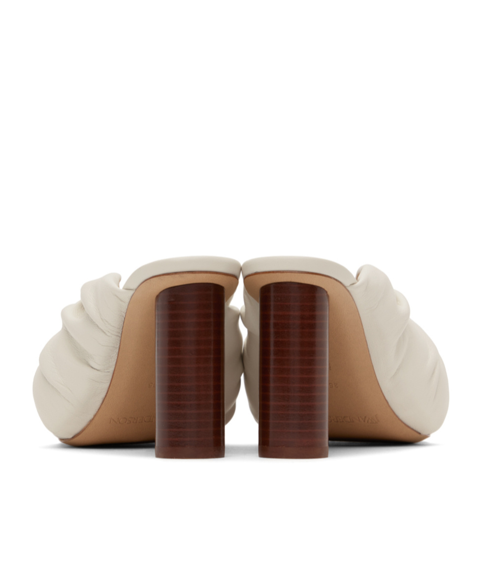 Jw Anderson Corner Twisted Pleated Detail High-heeled Sandals In White