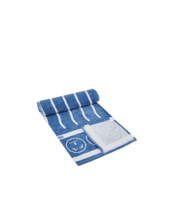 Fendi Logo Pattern Beach Towel In Blue