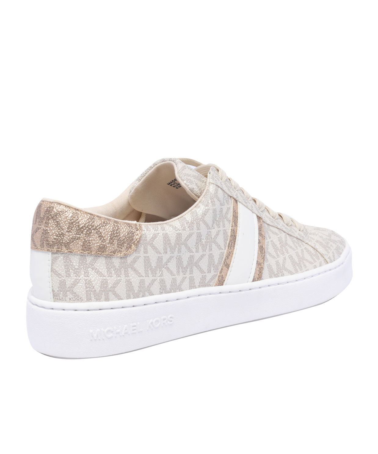 Michael Michael Kors Monogram-print Round-toe Sneakers In White