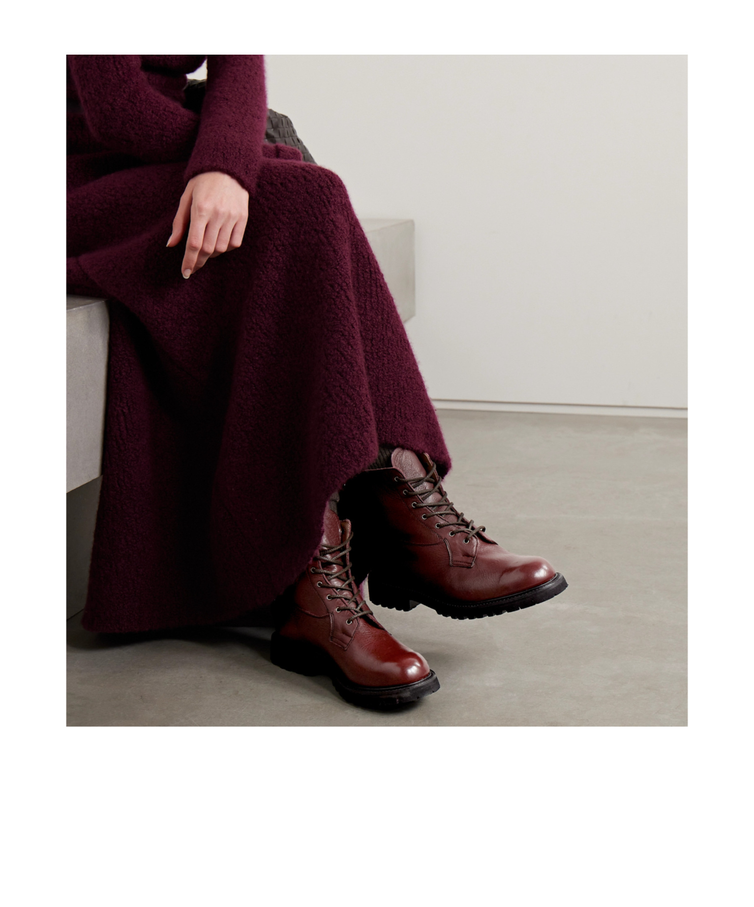 Gabriela Hearst X Tricker's Lace-up Ankle Boots In Burgundy