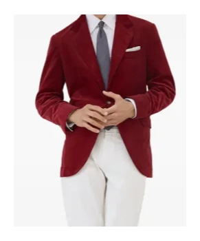 Brunello Cucinelli Sea Island Cotton-corduroy Deconstructed Blazer In Red