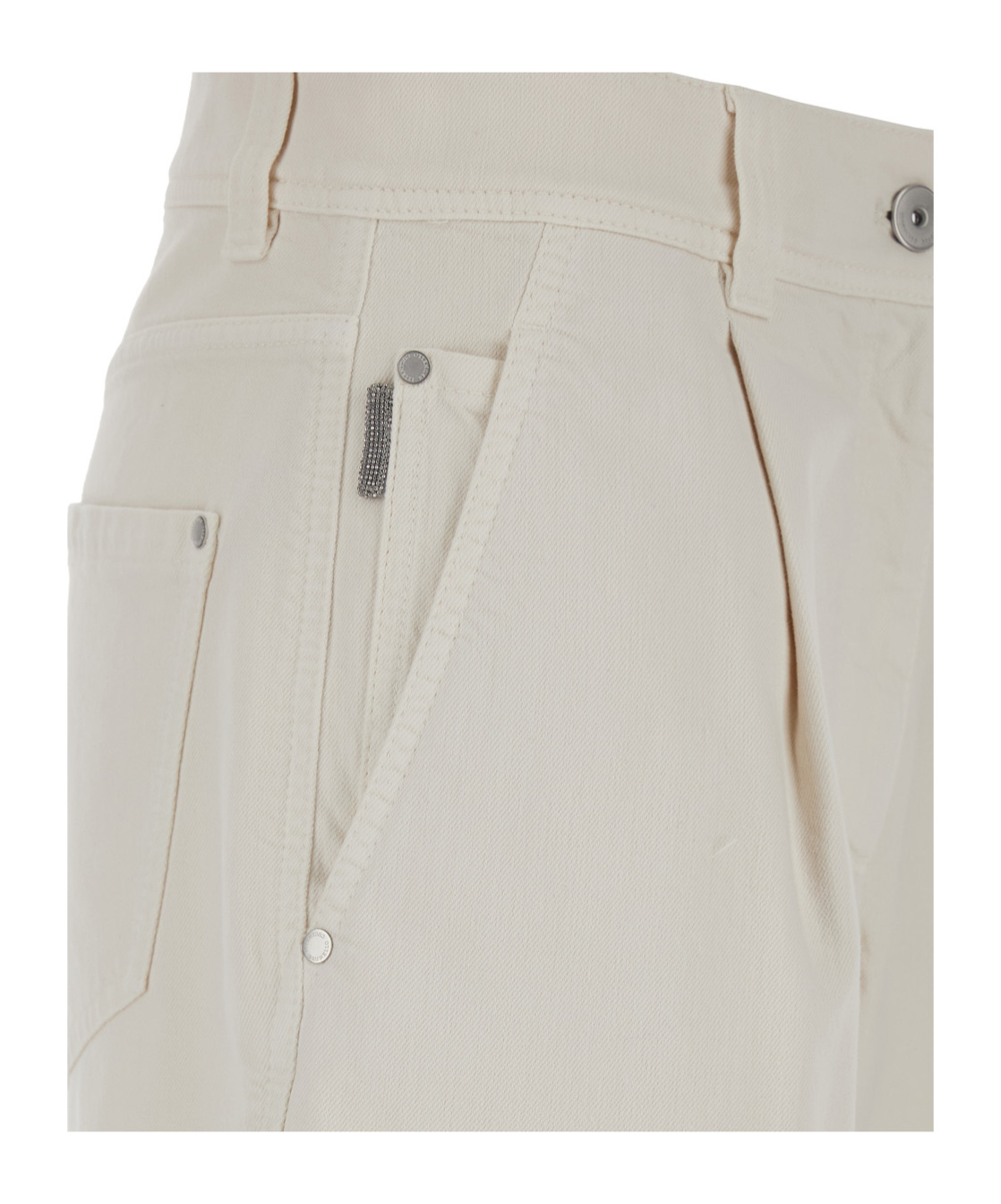 Shop Brunello Cucinelli Baggy Pleated Jeans In White