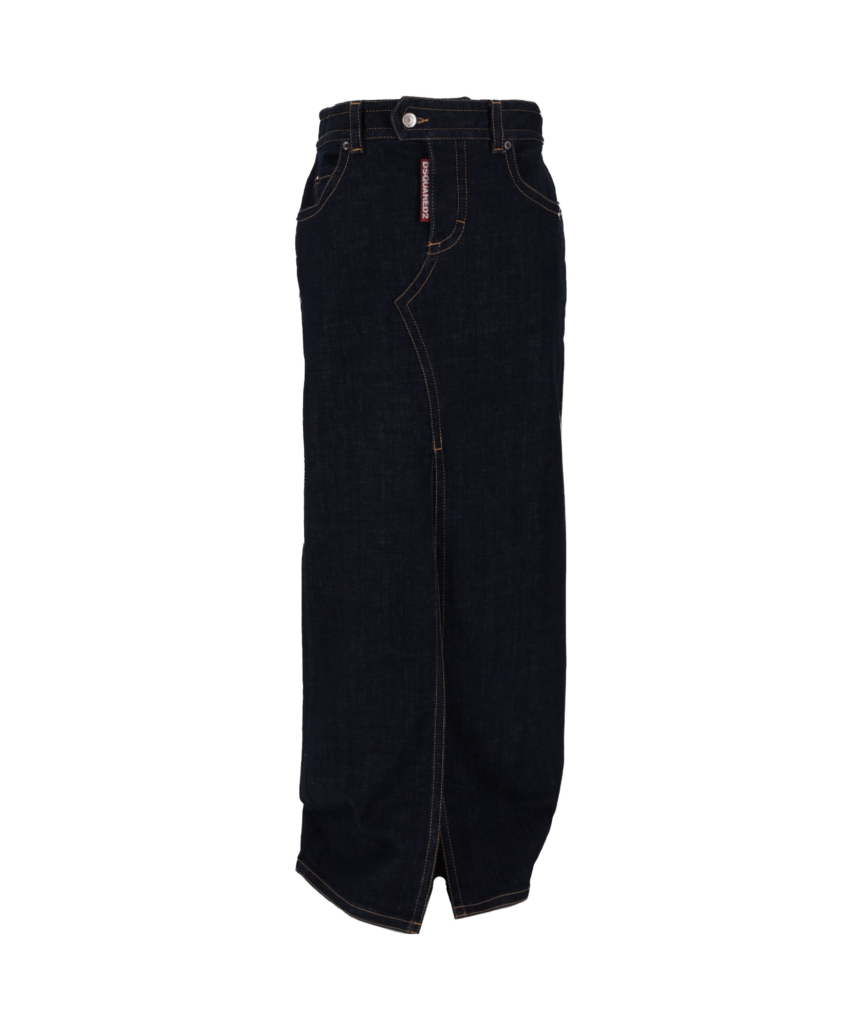 Dsquared2 Front Slit Skirt Back Pockets In Black