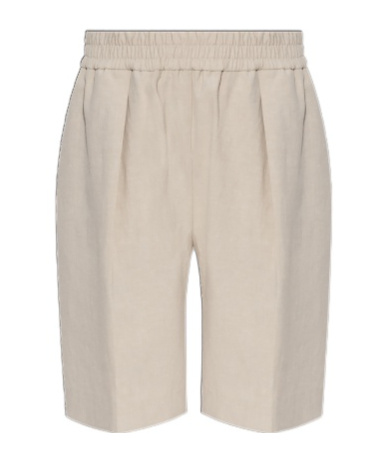 Samsoe & Samsoe Samsoe Samsoe Relaxed Fit Pleated Shorts In Neutral