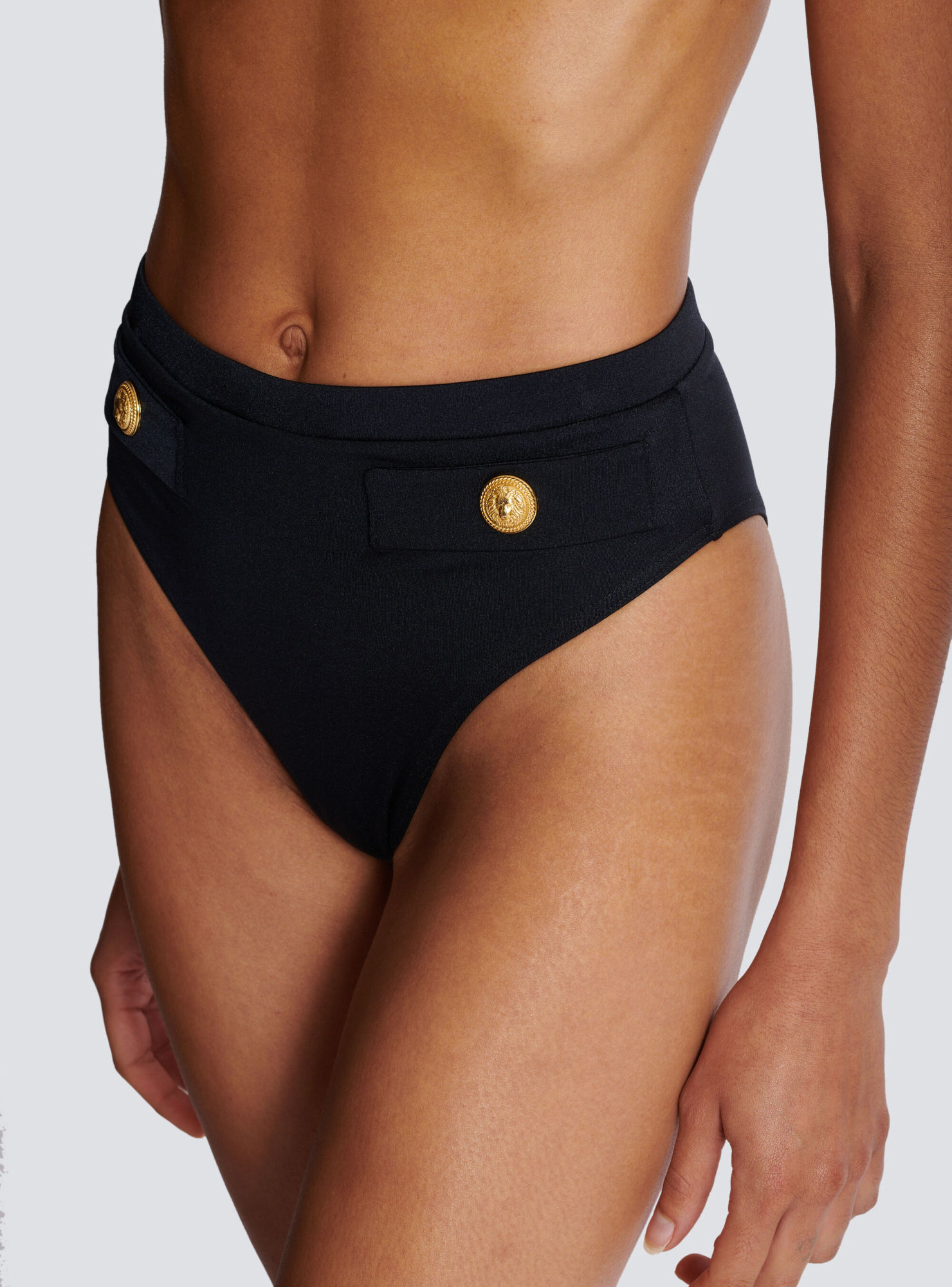 Balmain Embossed-buttons Bikini In Black