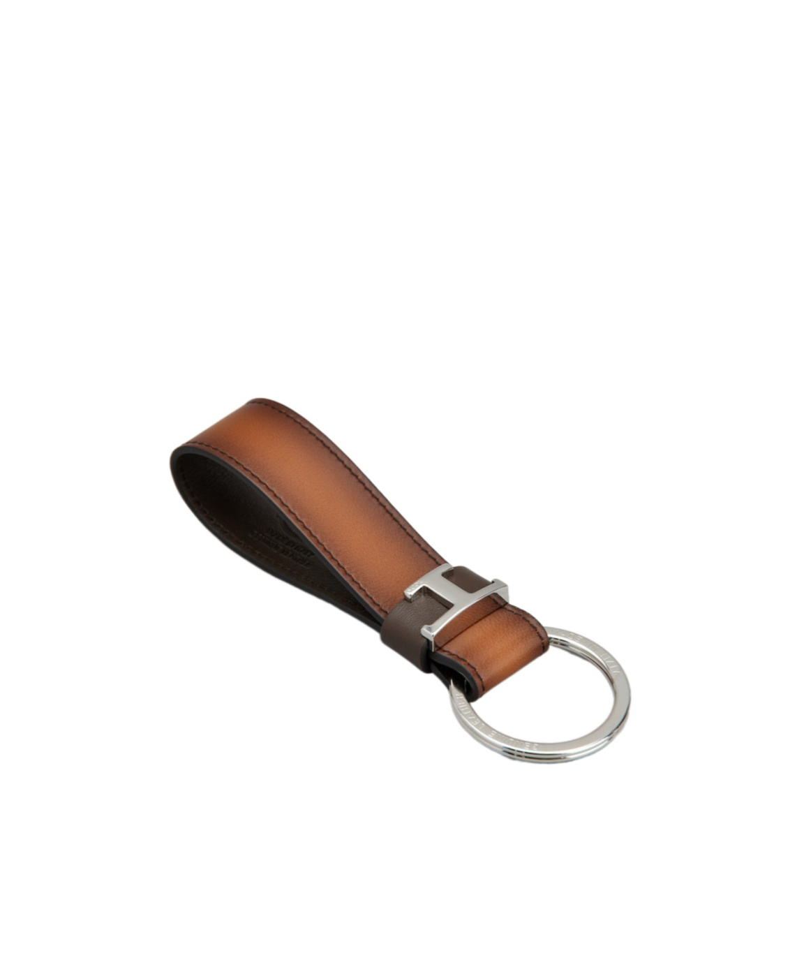 Tod's T Leather Keychain In Brown