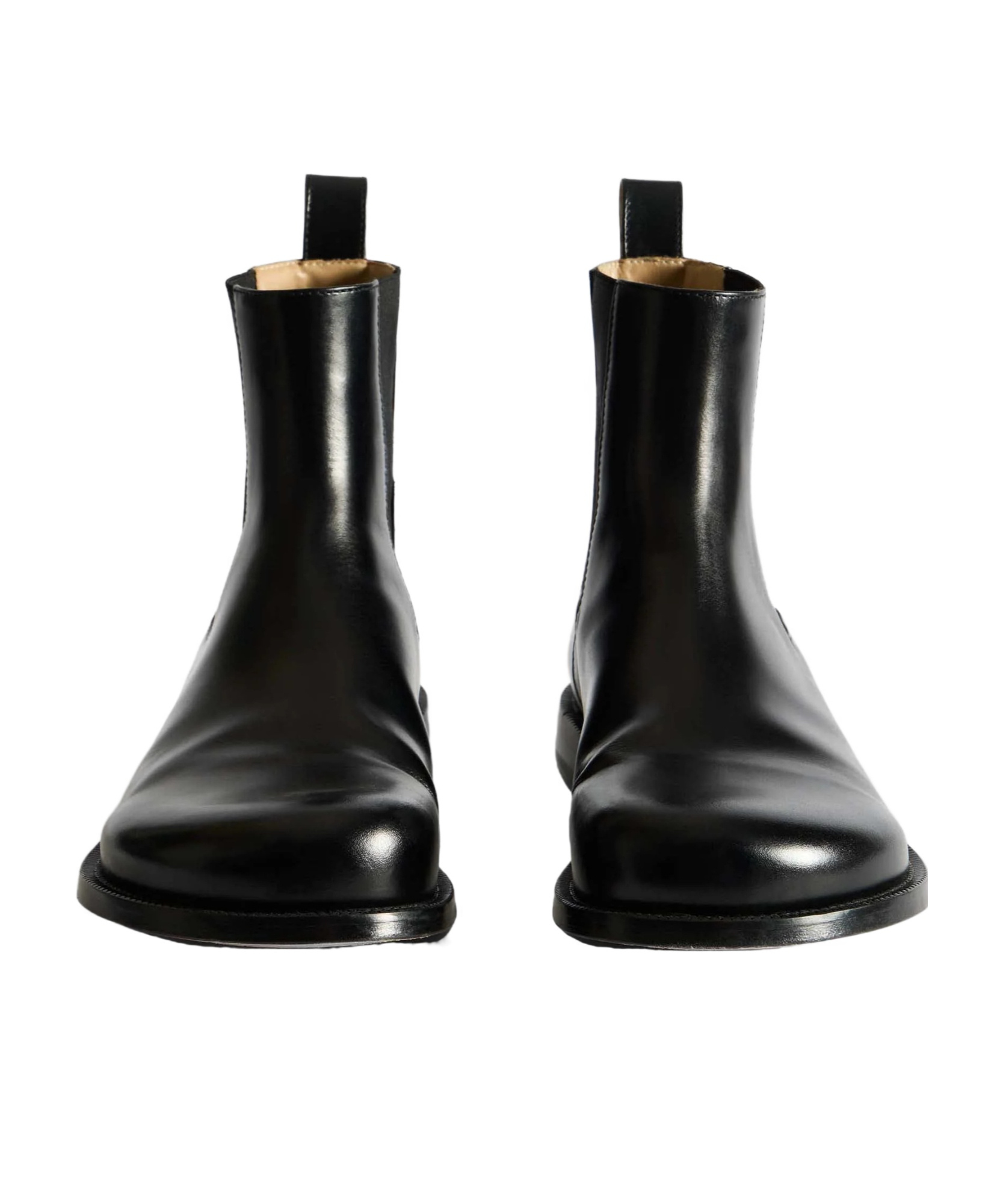 Jw Anderson Loafer Ankle Boots Round Toe Pull Tab In Black