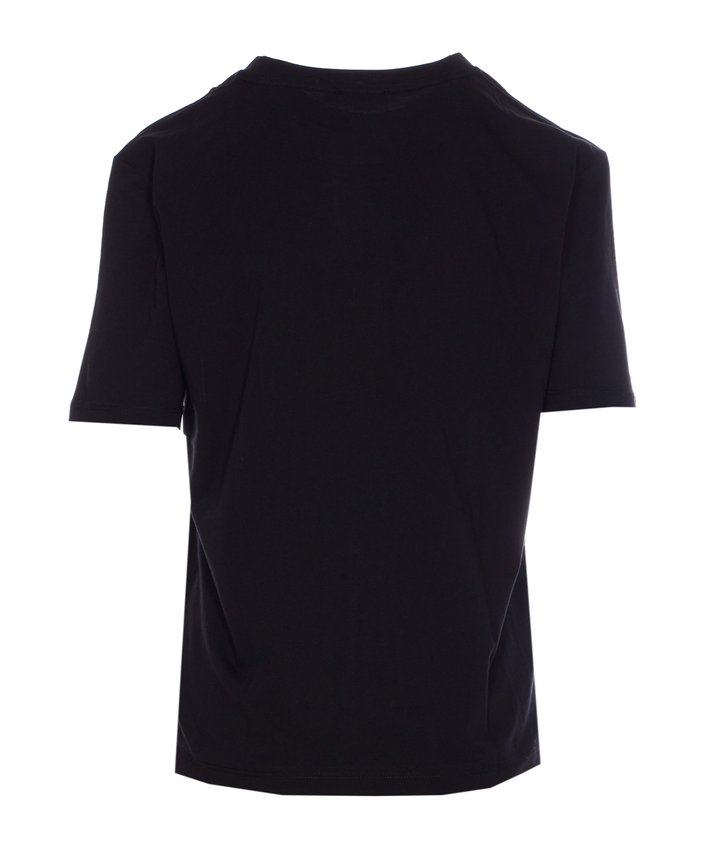 Shop Patrizia Pepe Logo-patch Cotton T-shirt In Black
