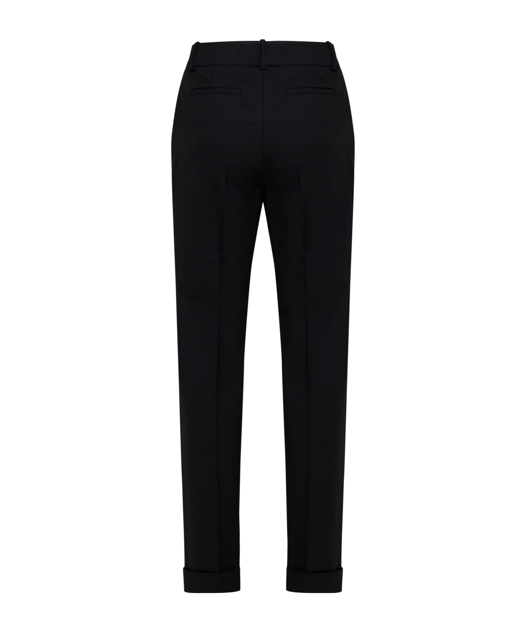 P.a.r.o.s.h Medium And High Waist Slim-fitting Straight Pants In Black